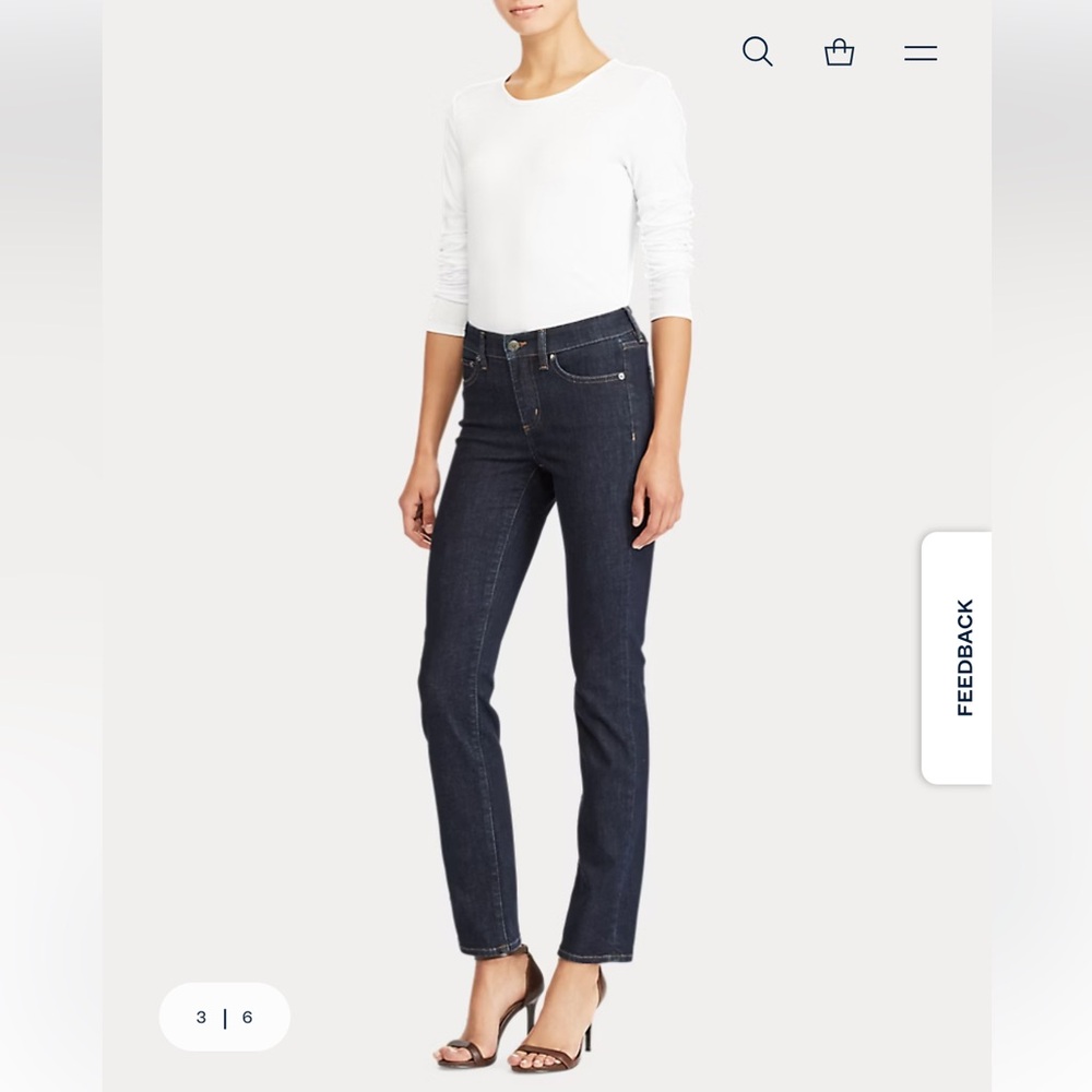 RALPH LAUREN Premier Straight Jeans Rinse Dark Wash  Women’s Size 12